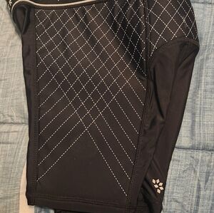 Black Cycling Shorts with White Stitching